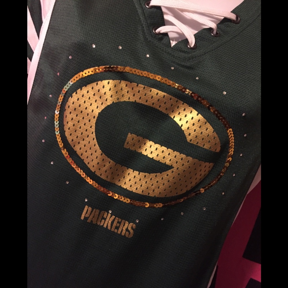 Green Bay packers v-neck bling tee
